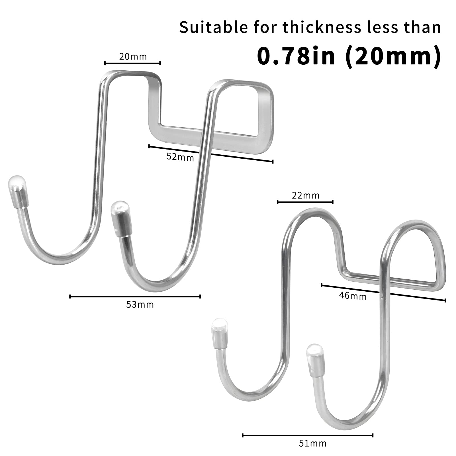 Amazon.co.jp: WWW S字フック 二重構造 8個セット ステンレス S